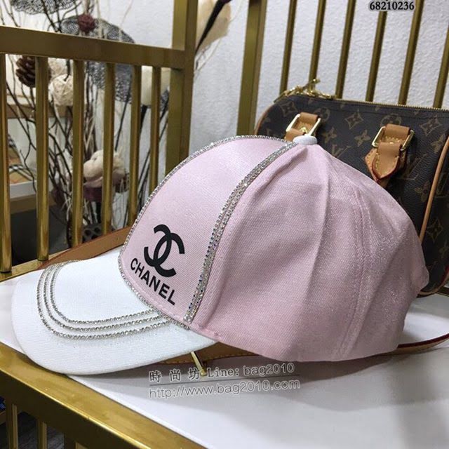 Chanel新品女士帽子 香奈兒燙鑽棒球帽鴨舌帽  mm1423